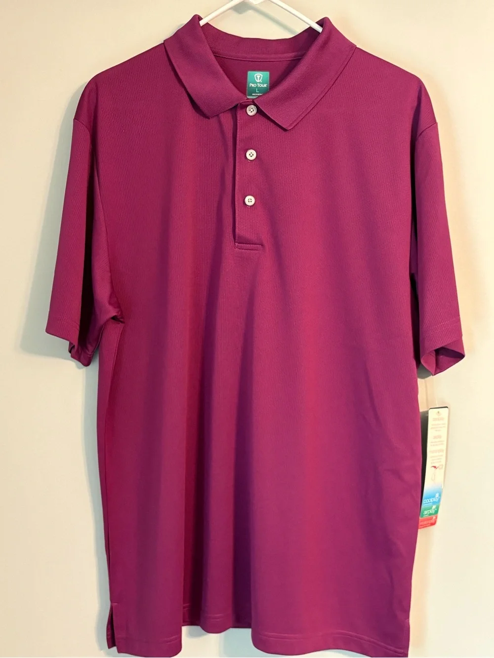 Pro Tour Airplay Men's Large Golf Polo Shirt Magenta Pink Short Sleeve